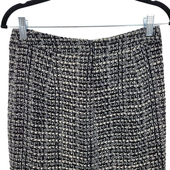 J. Crew Wool Tweed The Pencil Skirt 0 Gray‎ Black Twee Plaid Academia Career - Picture 7 of 9